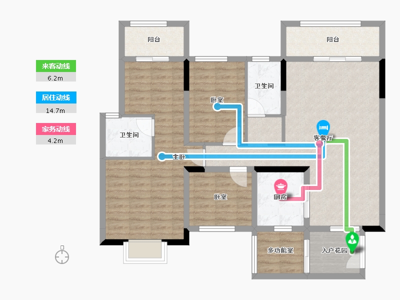 广西壮族自治区-桂林市-民鑫飞虎林居-105.85-户型库-动静线