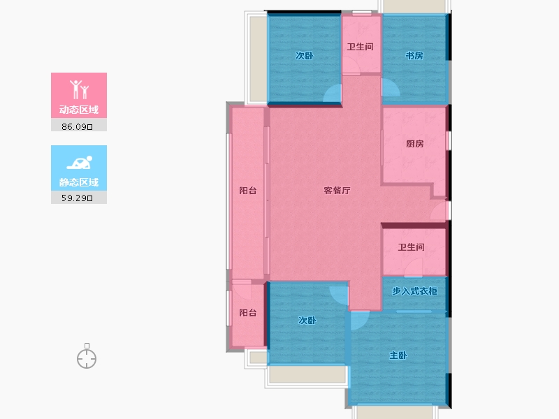 湖南省-常德市-石门星河汇爱琴海-132.80-户型库-动静分区