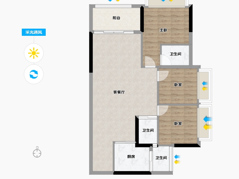 广东省-湛江市-汇华轩-82.62-户型库-采光通风