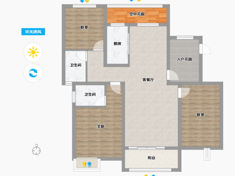 河南省-驻马店市-置地大舆府-110.80-户型库-采光通风