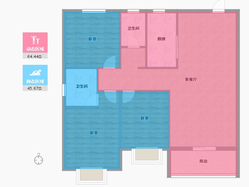 河南省-鹤壁市-天馨德馨园-100.80-户型库-动静分区