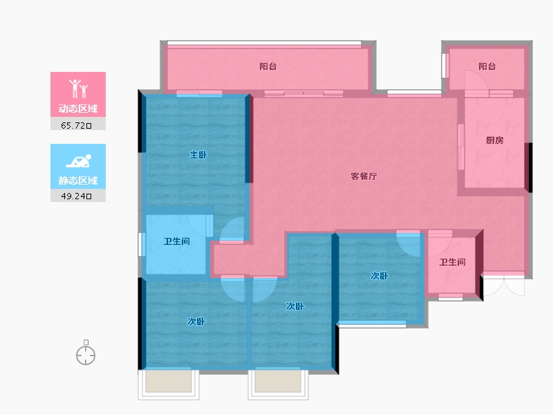 四川省-资阳市-公园华府-102.00-户型库-动静分区