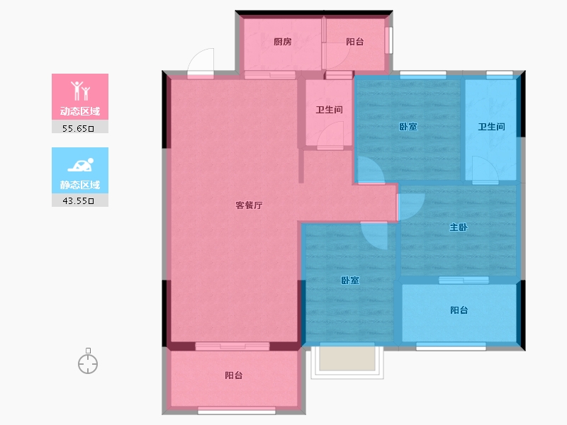 广西壮族自治区-桂林市-远锋新天地-89.01-户型库-动静分区