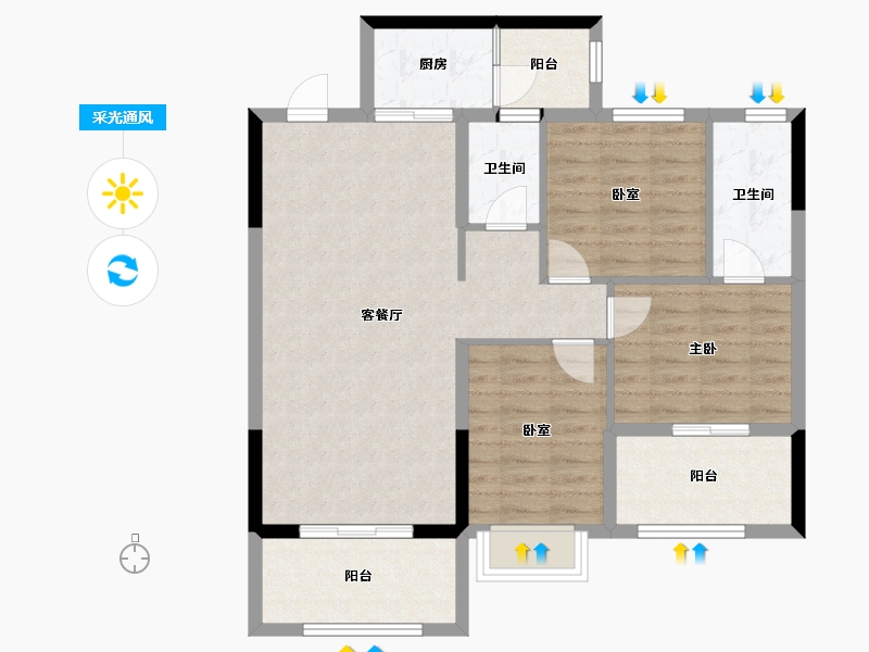 广西壮族自治区-桂林市-远锋新天地-89.01-户型库-采光通风