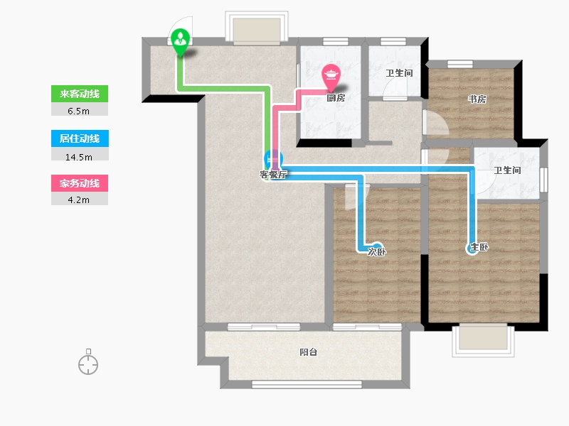 安徽省-铜陵市-和顺·麓山樾-95.35-户型库-动静线