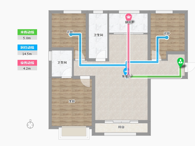 新疆维吾尔自治区-乌鲁木齐市-秦基上河院-90.00-户型库-动静线