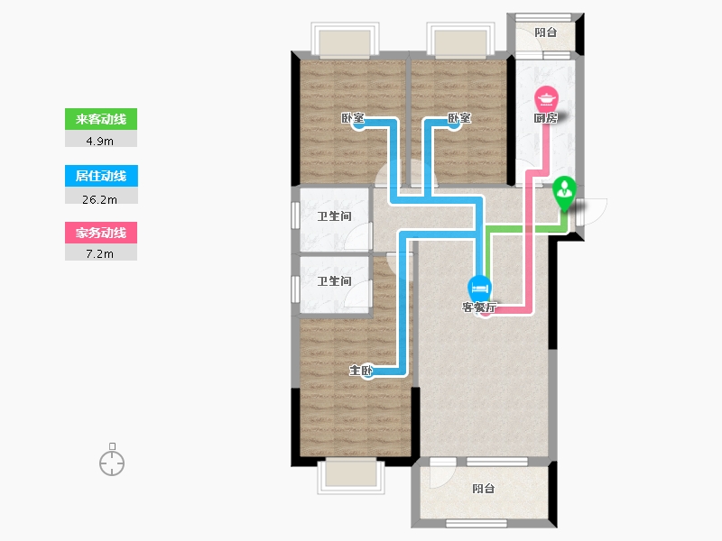 湖北省-黄石市-黄石当代满堂悦MOMA-92.50-户型库-动静线