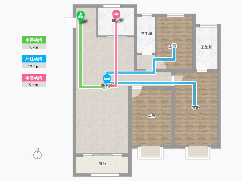 陕西省-铜川市-龙记檀府-111.48-户型库-动静线