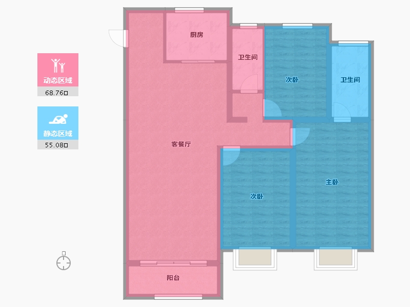 陕西省-铜川市-龙记檀府-111.48-户型库-动静分区