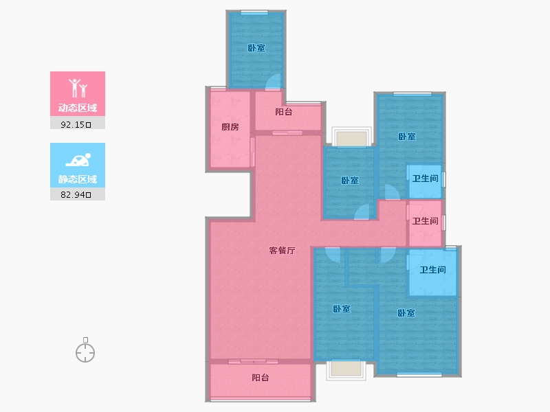 广东省-揭阳市-普宁·光明1号-157.61-户型库-动静分区