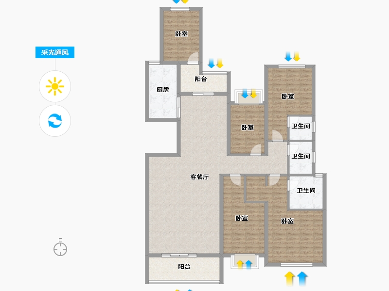 广东省-揭阳市-普宁·光明1号-157.61-户型库-采光通风