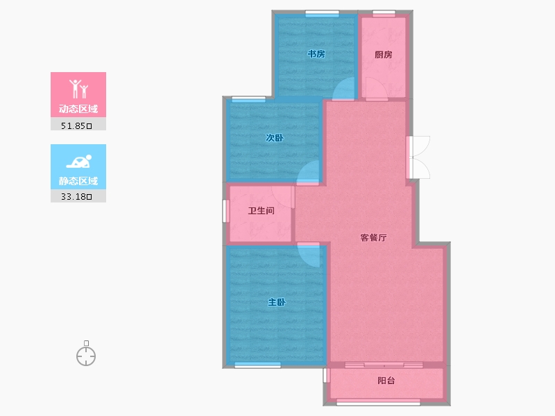 宁夏回族自治区-吴忠市-星河传说住宅小区·二期-75.84-户型库-动静分区