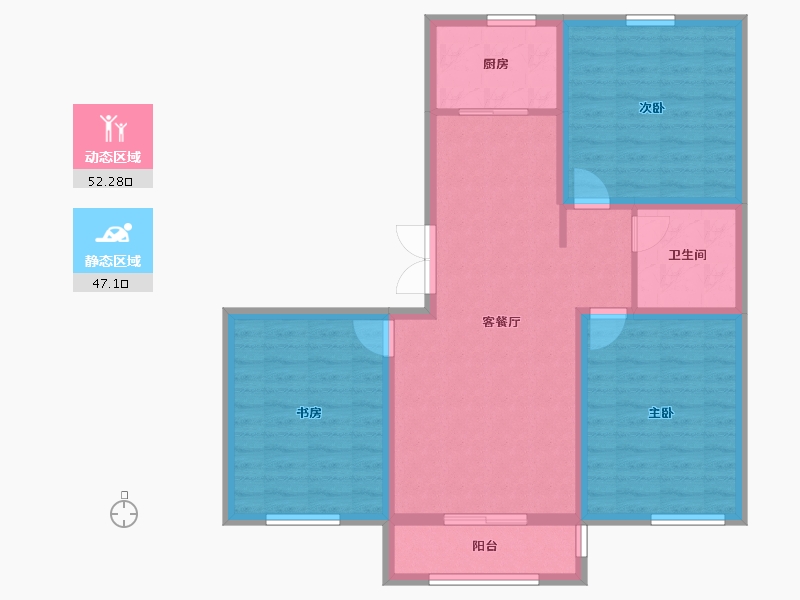 宁夏回族自治区-吴忠市-星河传说住宅小区·二期-89.12-户型库-动静分区