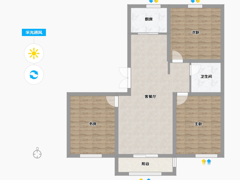 宁夏回族自治区-吴忠市-星河传说住宅小区·二期-89.12-户型库-采光通风