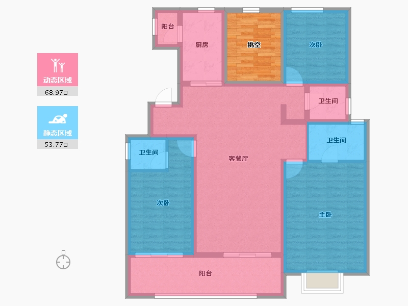 陕西省-铜川市-缙颐御璟名第-118.15-户型库-动静分区