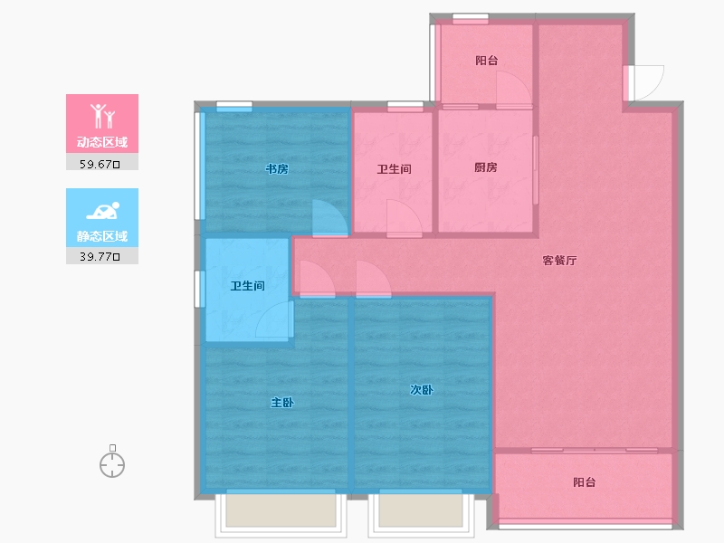 贵州省-黔西南布依族苗族自治州-富康·樾山府-85.00-户型库-动静分区