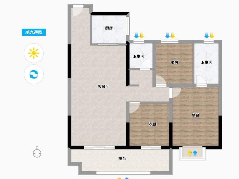 安徽省-铜陵市-城投·山河尊-102.05-户型库-采光通风