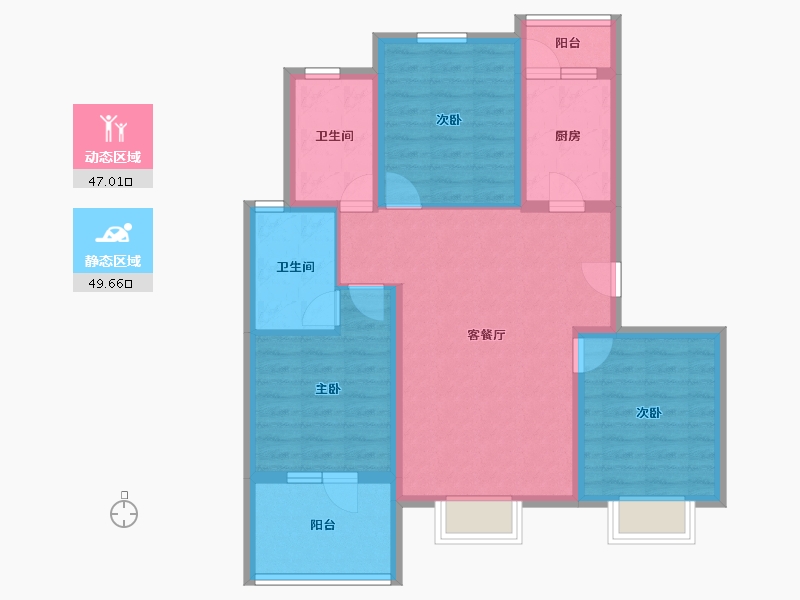 河北省-廊坊市-丽嘉·新航城-85.65-户型库-动静分区