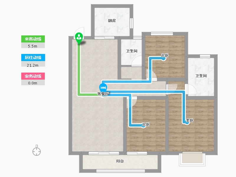 陕西省-铜川市-龙记檀府-93.44-户型库-动静线