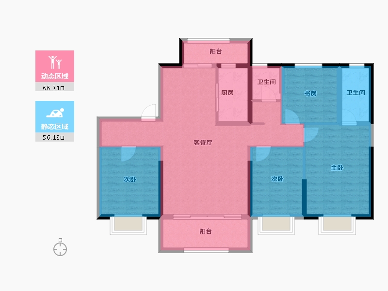 陕西省-铜川市-铜川碧桂园翡翠公馆-109.68-户型库-动静分区