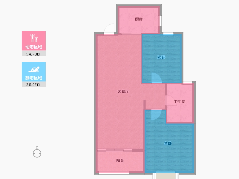 陕西省-铜川市-龙记檀府-74.09-户型库-动静分区