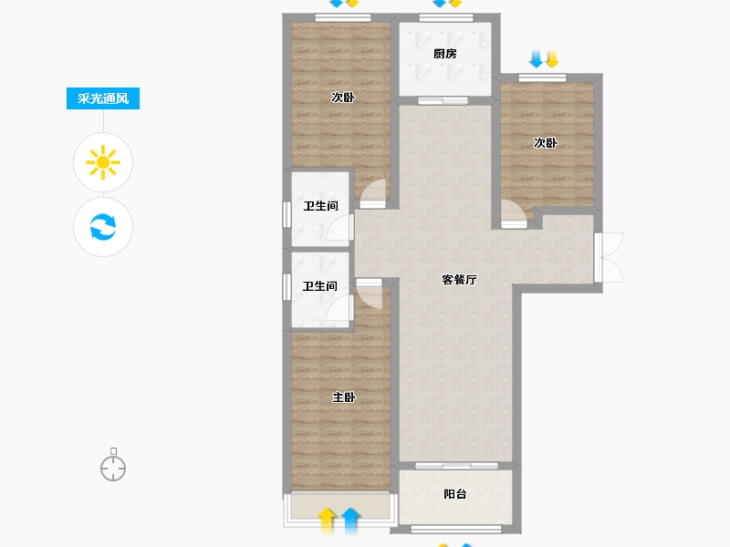 山东省-滨州市-融汇新里程-103.31-户型库-采光通风