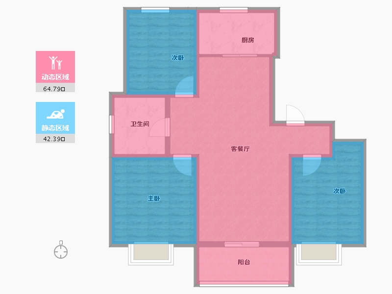 山东省-聊城市-仁恒兰亭-96.00-户型库-动静分区