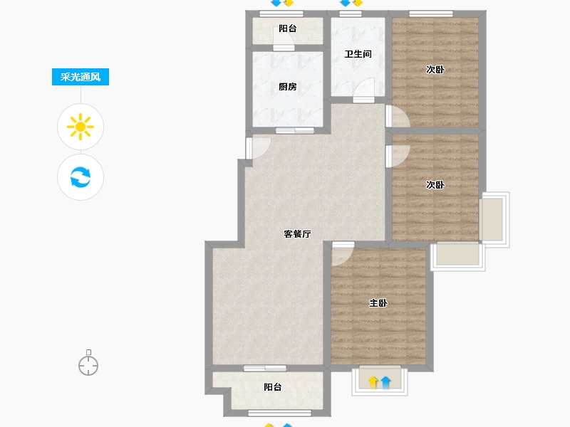 安徽省-芜湖市-金桥名都-97.16-户型库-采光通风