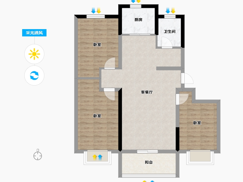 山东省-日照市-森博新城-83.20-户型库-采光通风