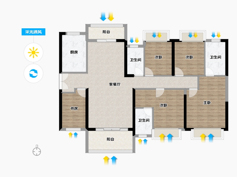 广东省-云浮市-英伦豪城-128.17-户型库-采光通风