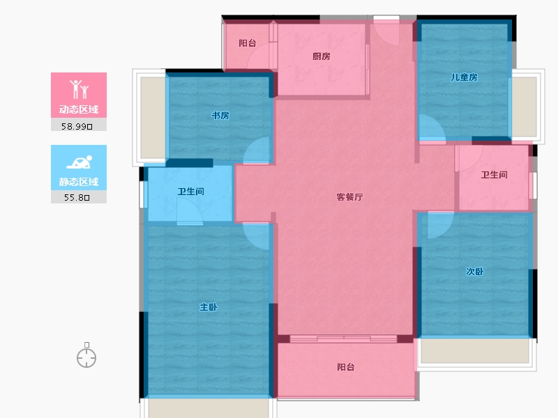 广东省-云浮市-英伦豪城-104.07-户型库-动静分区