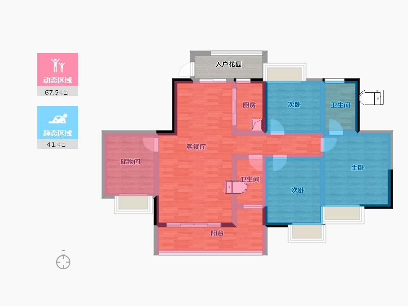 广东省-广州市-珠江壹城国际城-100.81-户型库-动静分区