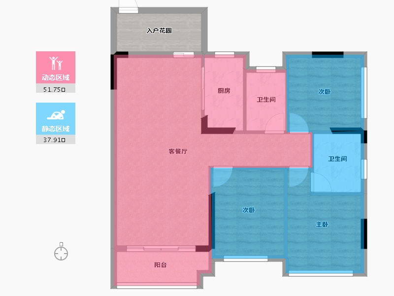 广西壮族自治区-贵港市-西山泉十里江湾-86.85-户型库-动静分区