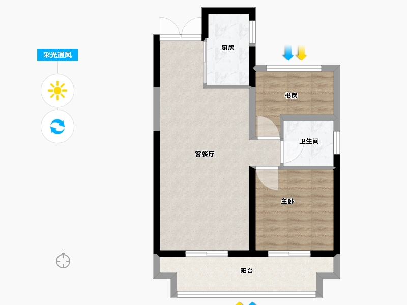 山西省-运城市-运城吾悦广场-64.00-户型库-采光通风