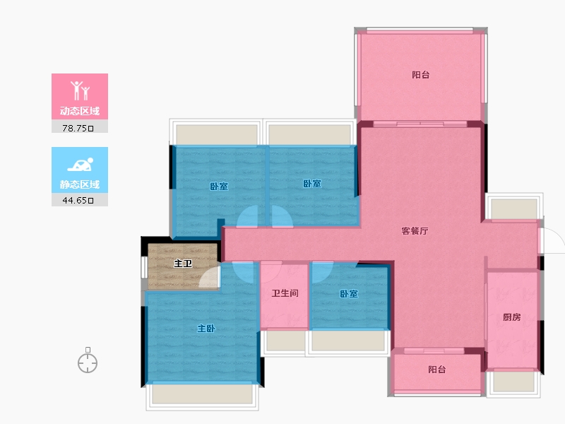 广东省-江门市-汇峰珺璟-116.70-户型库-动静分区