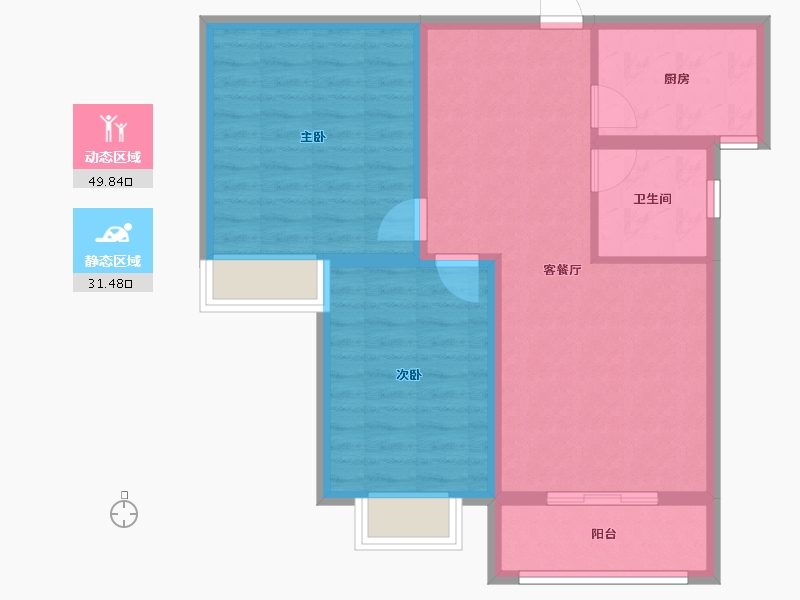 河南省-三门峡市-陆祥·山茶郡-72.76-户型库-动静分区