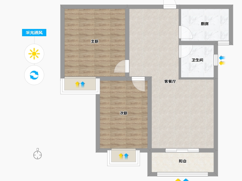 河南省-三门峡市-陆祥·山茶郡-72.76-户型库-采光通风