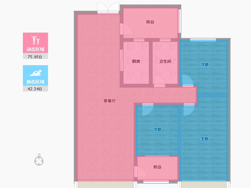 山东省-滨州市-融汇新里程-105.61-户型库-动静分区