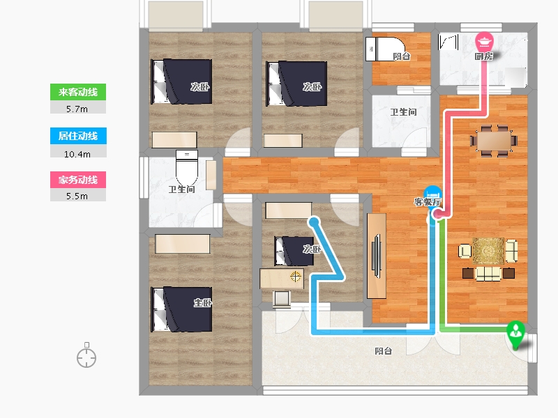 湖北省-咸宁市-兴旺学府-92.28-户型库-动静线