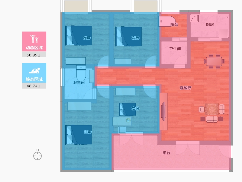 湖北省-咸宁市-兴旺学府-92.28-户型库-动静分区