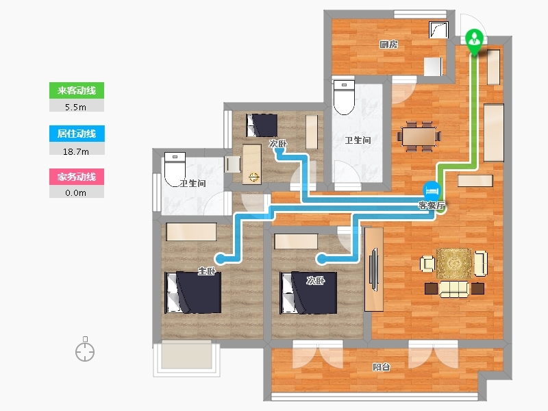 湖北省-咸宁市-兴旺学府-81.96-户型库-动静线