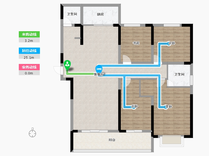 河南省-三门峡市-崤山公馆-129.04-户型库-动静线