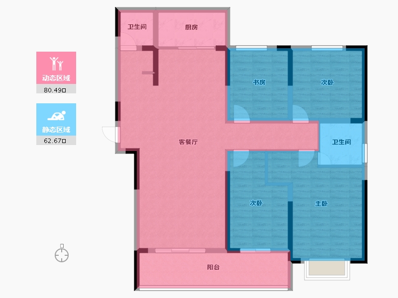 河南省-三门峡市-崤山公馆-129.04-户型库-动静分区