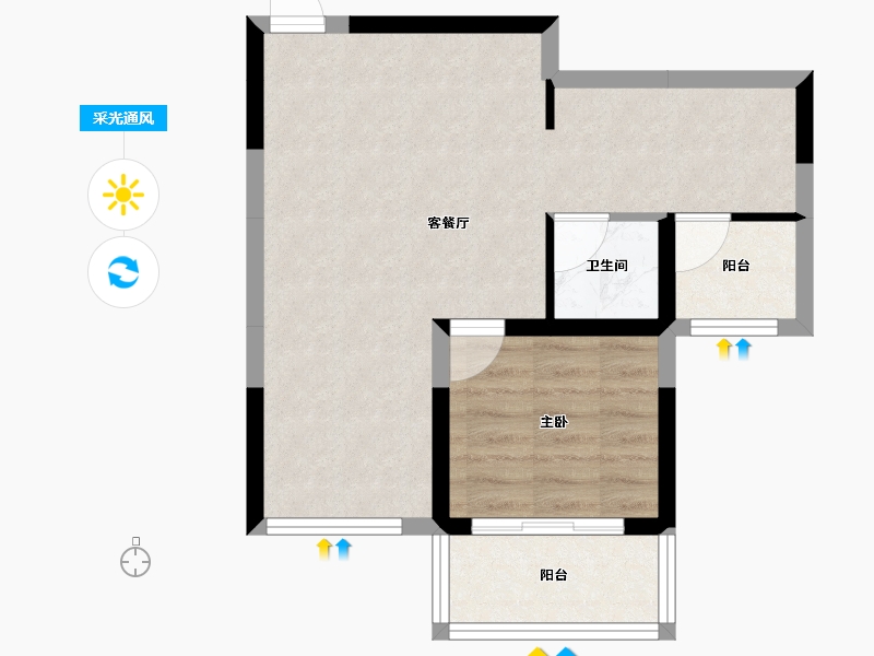 广西壮族自治区-防城港市-碧海蓝天台湾城-48.61-户型库-采光通风