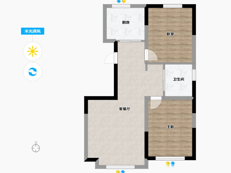 吉林省-吉林市-路弘•阳光华苑-63.02-户型库-采光通风