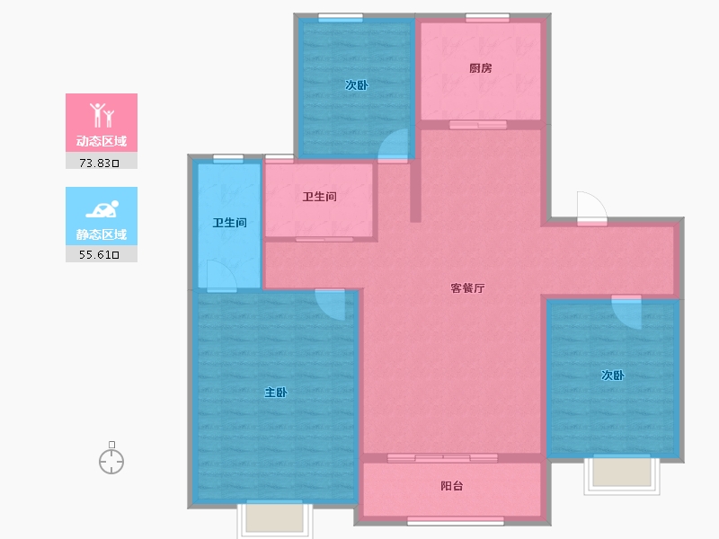 陕西省-铜川市-龙记檀府-117.01-户型库-动静分区