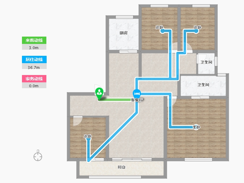 陕西省-铜川市-龙记檀府-133.24-户型库-动静线