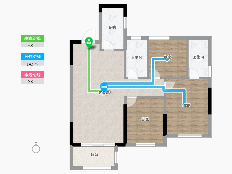 福建省-宁德市-古田天润·名筑-73.60-户型库-动静线