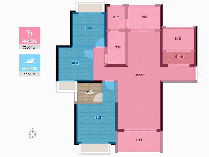 云南省-楚雄彝族自治州-彝海北岸-97.41-户型库-动静分区