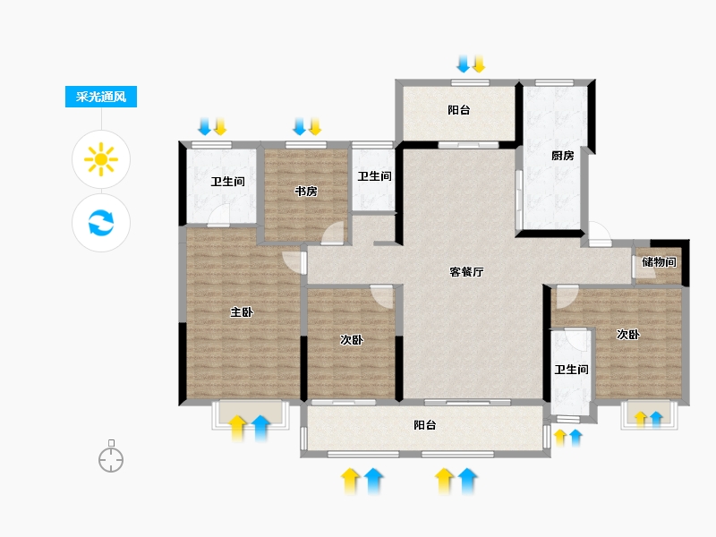 陕西省-铜川市-铜川碧桂园翡翠公馆-156.93-户型库-采光通风